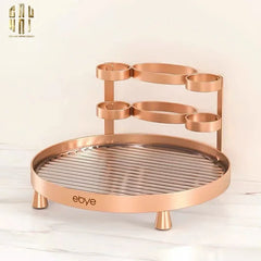 Khay Tròn Phòng Tắm Bàn Trang Điểm - Champagne Luxe - Waterproof Vanity Organizers 23cm-CẬU HAI HOME DECOR