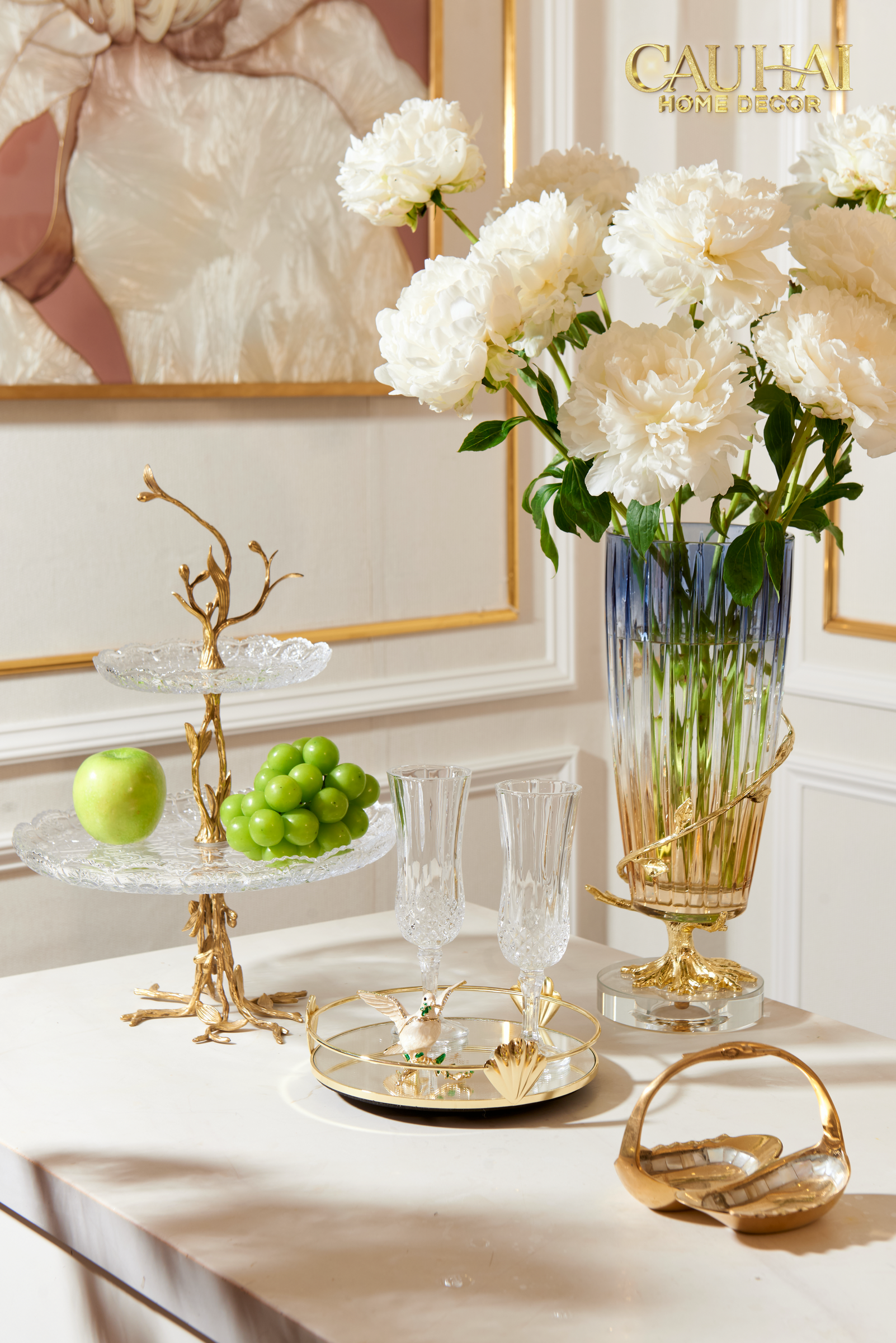 Maison Couture - 2-Tier Crystal Plate Elysian Brasson Branch Indira Atelier 30x42.5