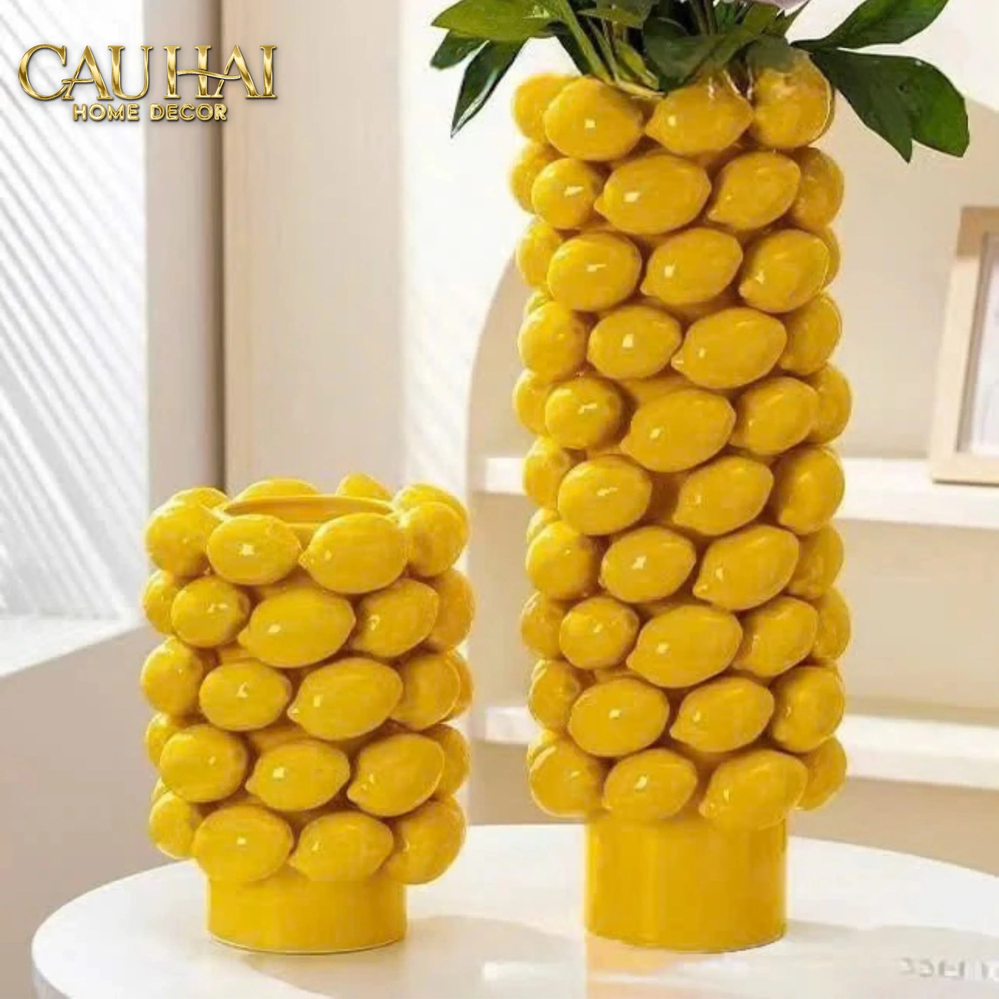 La Sicilia Royale - Bình Hoa Ceramic Citron - Éclat Jaune H25*19-BÌNH HOA-CẬU HAI HOME DECOR