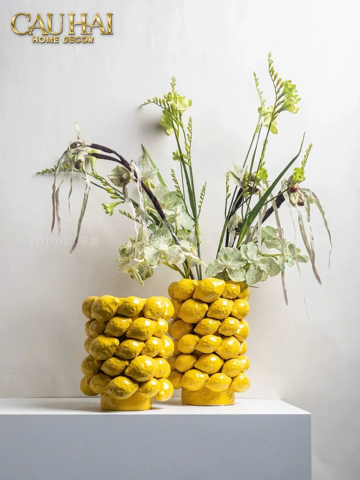 La Sicilia Royale - Bình Hoa Ceramic Citron - Éclat Jaune H25*19-BÌNH HOA-Đối tác tại Trung Quốc theo từng đơn đặt hàng-CẬU HAI HOME DECOR