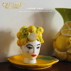 La Sicilia Royale - Bình Hoa Gốm Sứ Duchessa Limone di Sicilia H18-BÌNH HOA-CẬU HAI HOME DECOR