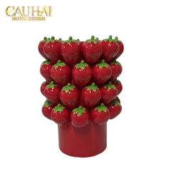 La Sicilia Royale - Bình Hoa Gốm Sứ Strawberry Impériale Rouge 19x26 H25-BÌNH HOA-CẬU HAI HOME DECOR
