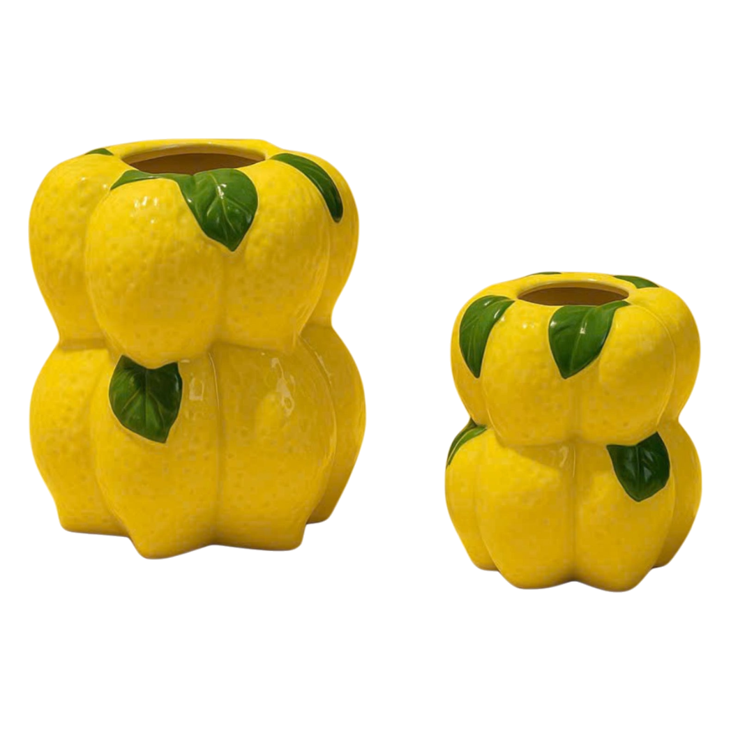La Sicilia Royale - Set 2 Bình Gốm Sứ Chanh Vàng Citrine Bloom Ceramic Pair - Cậu Hai Home Decor