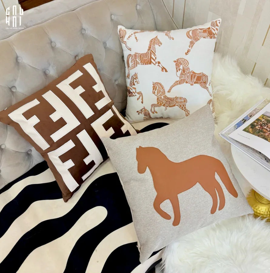 Les Cussins D’Élégance - Vỏ Gối Canvas Équestre Wild Spirit 45-VỎ GỐI-CẬU HAI HOME DECOR