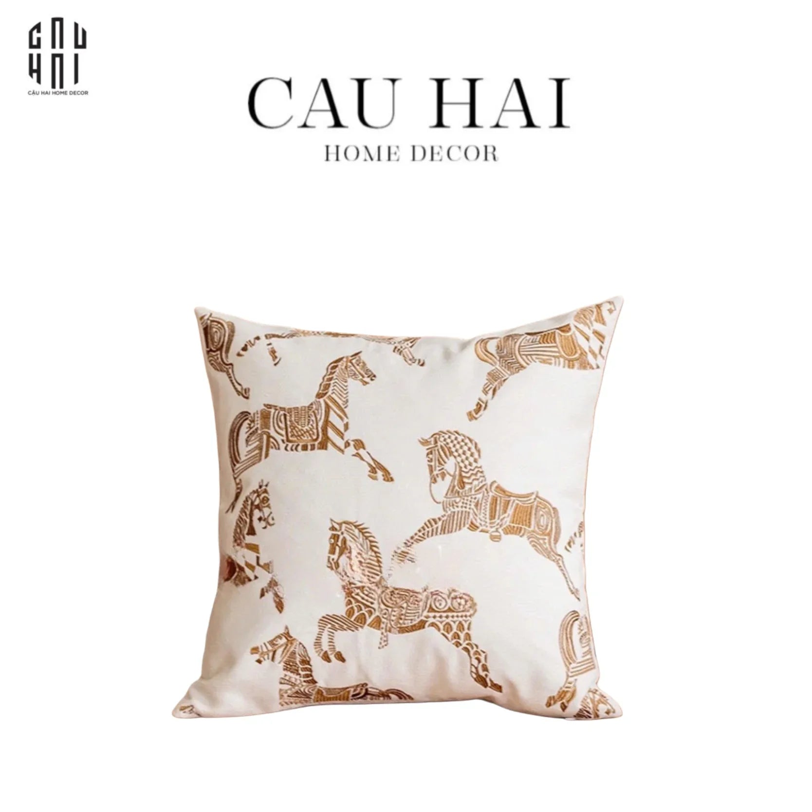 Les Cussins D’Élégance - Vỏ Gối Canvas Équestre Wild Spirit 45-VỎ GỐI-CẬU HAI HOME DECOR