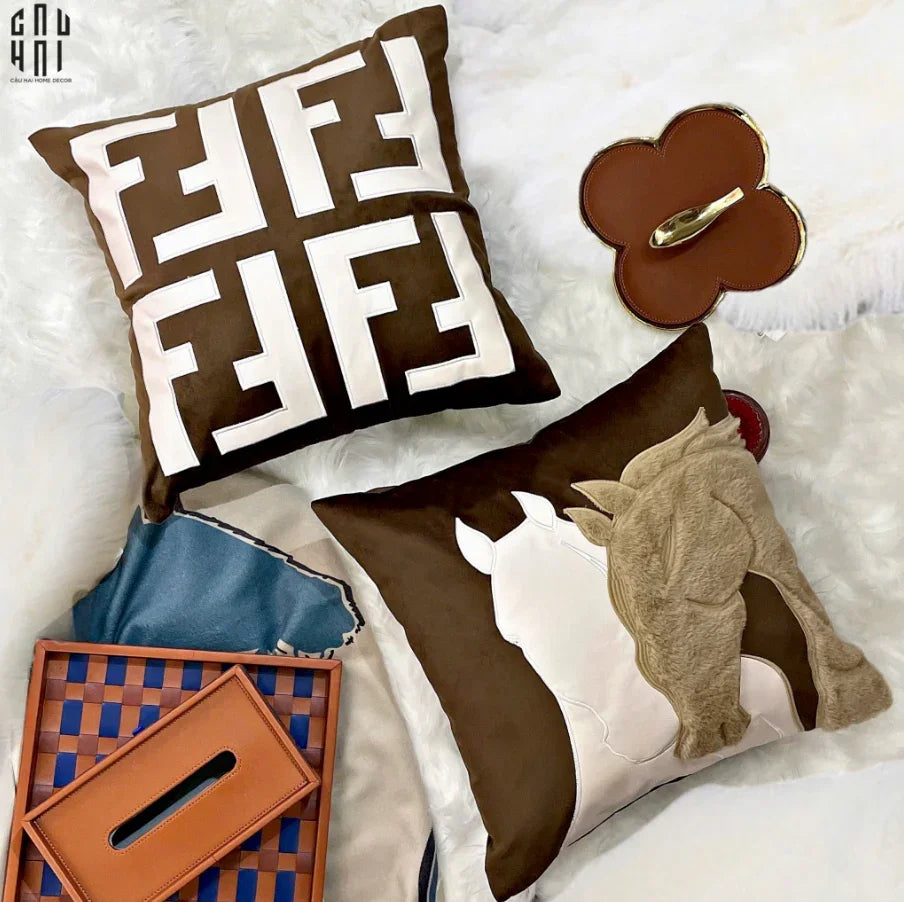 Les Cussins D’Élégance - Vỏ Gối Canvas Fancy Atélier 45-VỎ GỐI-CẬU HAI HOME DECOR