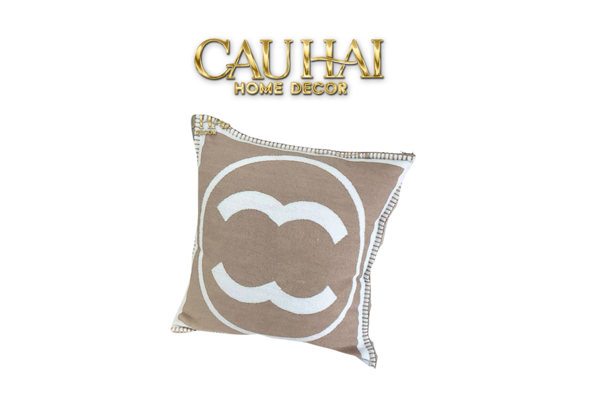 Les Cussins D’Élégance - Vỏ Gối Tweed Coco 45 - Beige-VỎ GỐI-CẬU HAI HOME DECOR