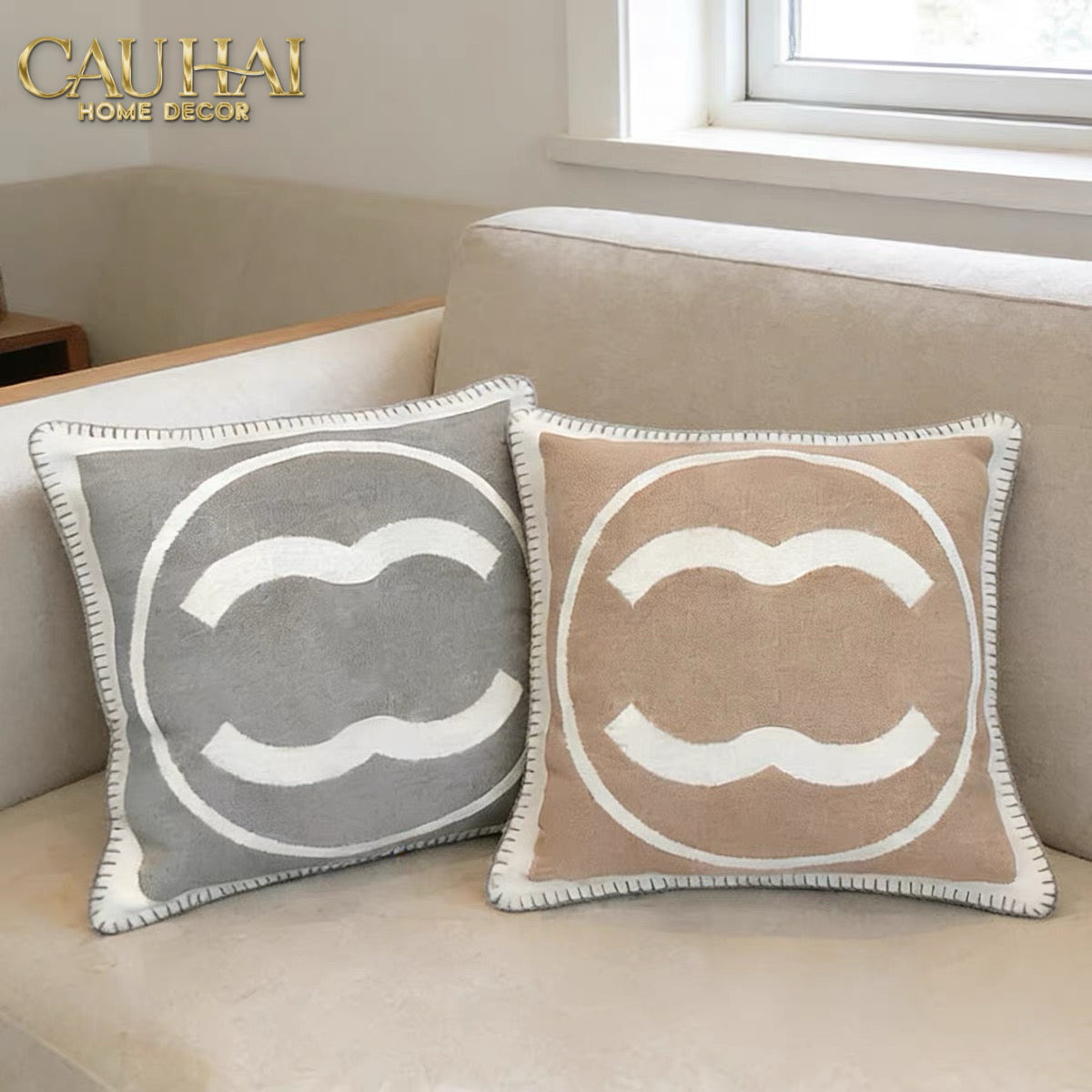 Les Cussins D’Élégance - Vỏ Gối Tweed Coco - Gray-VỎ GỐI-CẬU HAI HOME DECOR