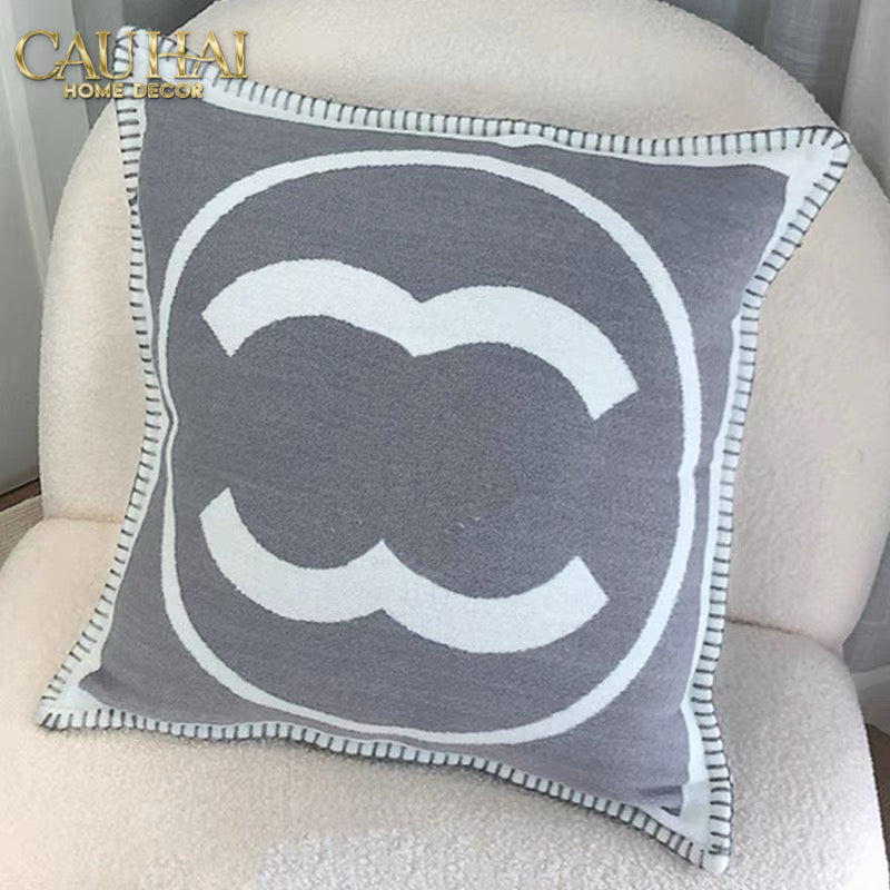 Les Cussins D’Élégance - Vỏ Gối Tweed Coco - Gray-VỎ GỐI-CẬU HAI HOME DECOR