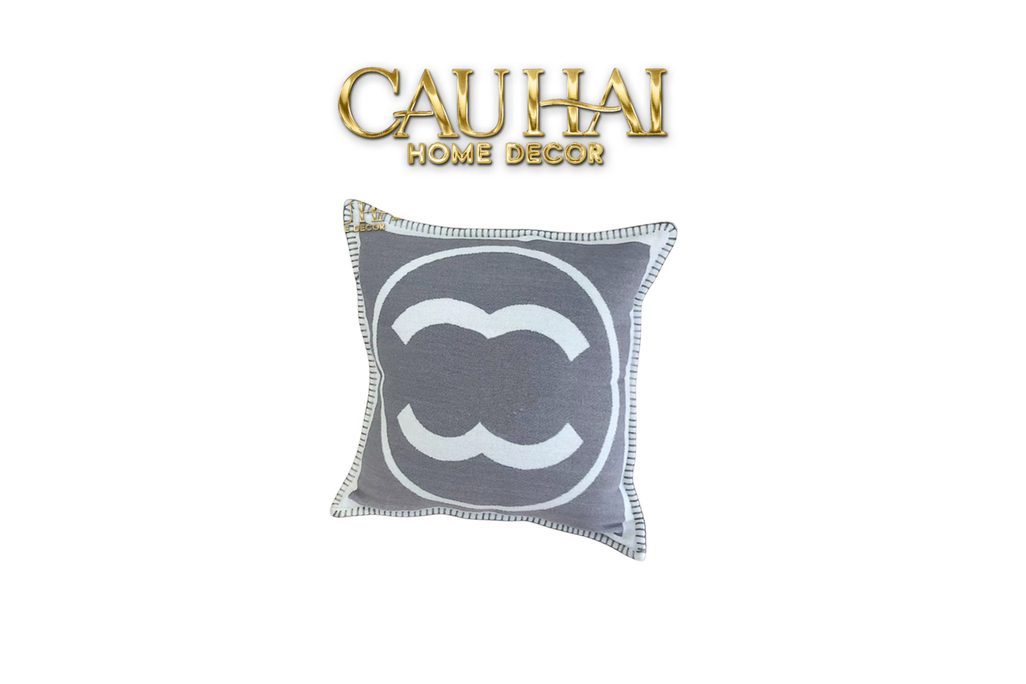 Les Cussins D’Élégance - Vỏ Gối Tweed Coco - Gray-VỎ GỐI-CẬU HAI HOME DECOR