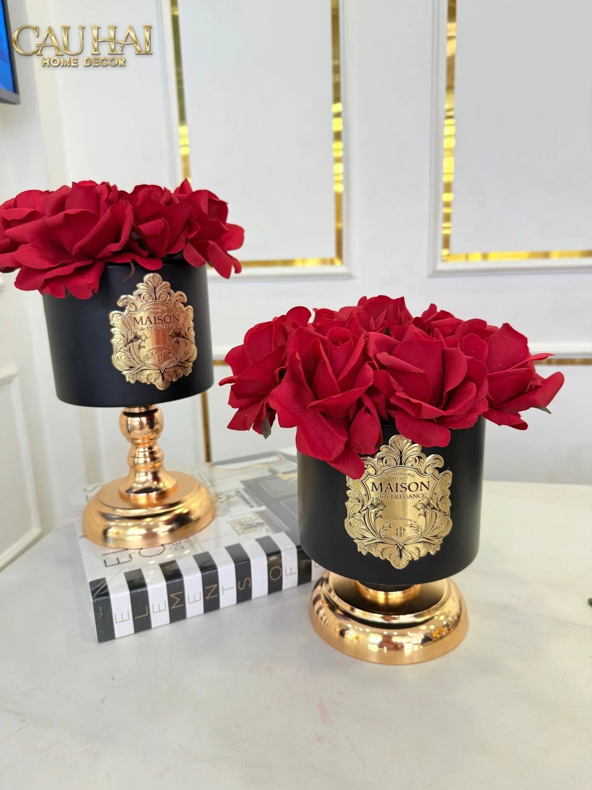 L’Essence Du Rose 15 - Chậu Hoa Hồng Pedestal H20-BÌNH HOA-CẬU HAI HOME DECOR