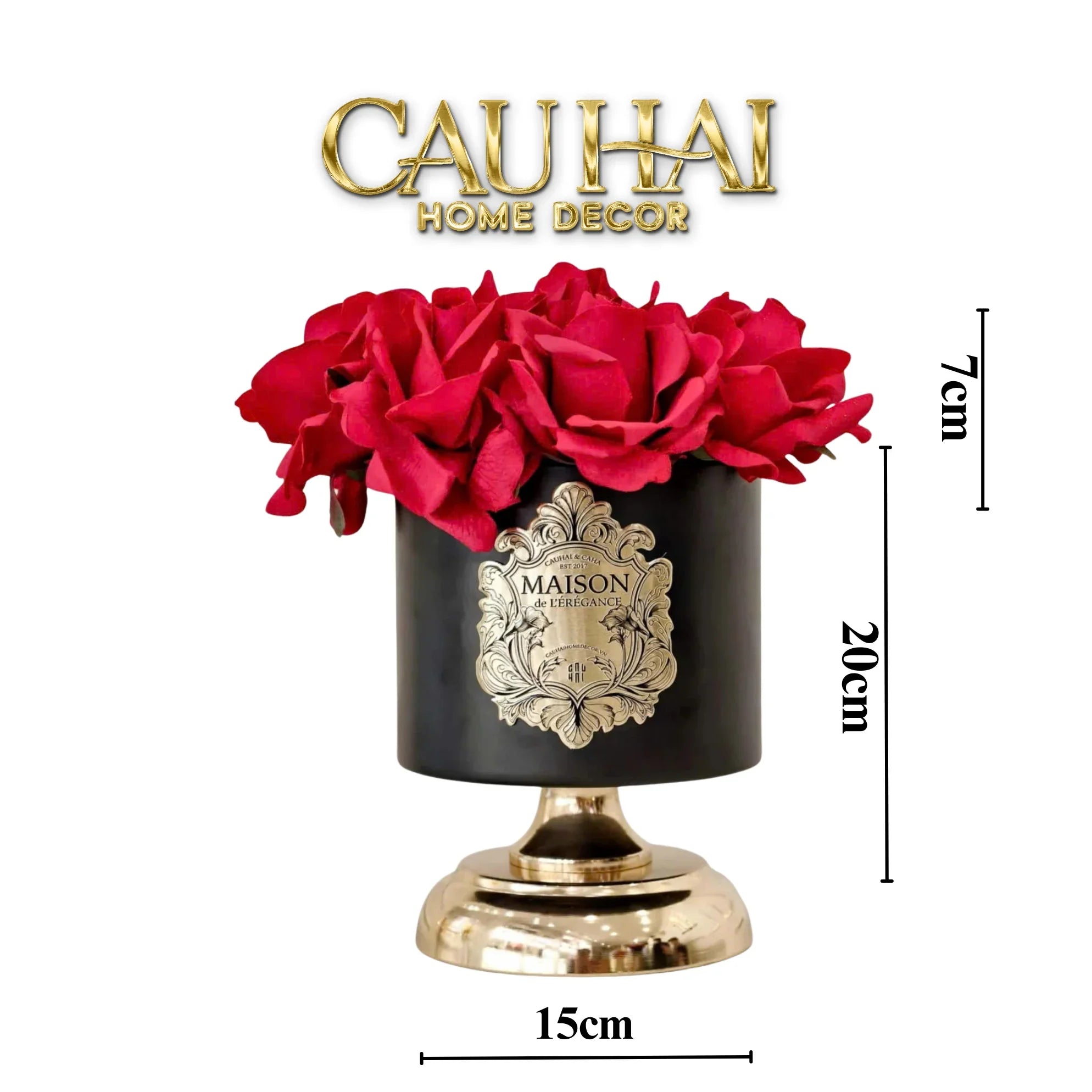 L’Essence Du Rose 15 - Chậu Hoa Hồng Pedestal H20-BÌNH HOA-CẬU HAI HOME DECOR