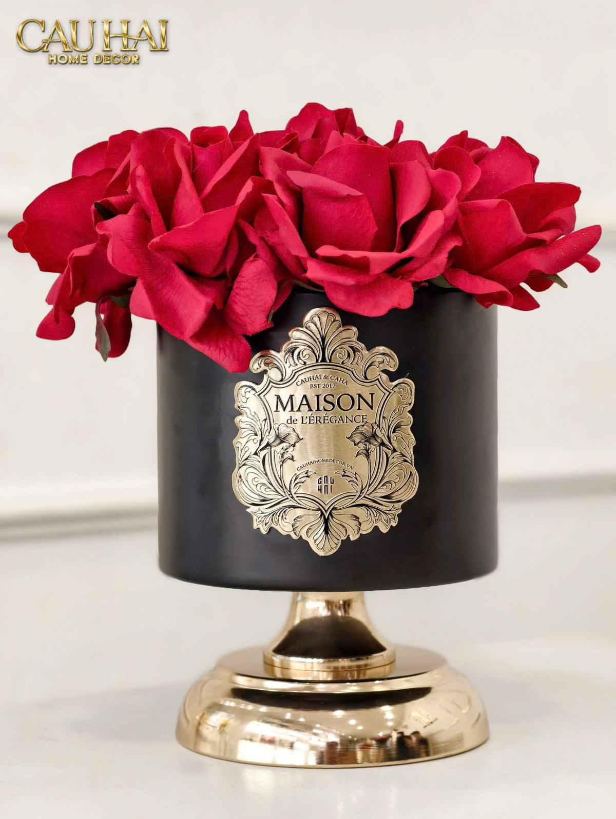 L’Essence Du Rose 15 - Chậu Hoa Hồng Pedestal H20-BÌNH HOA-Đối tác tại Trung Quốc theo từng đơn đặt hàng-CẬU HAI HOME DECOR