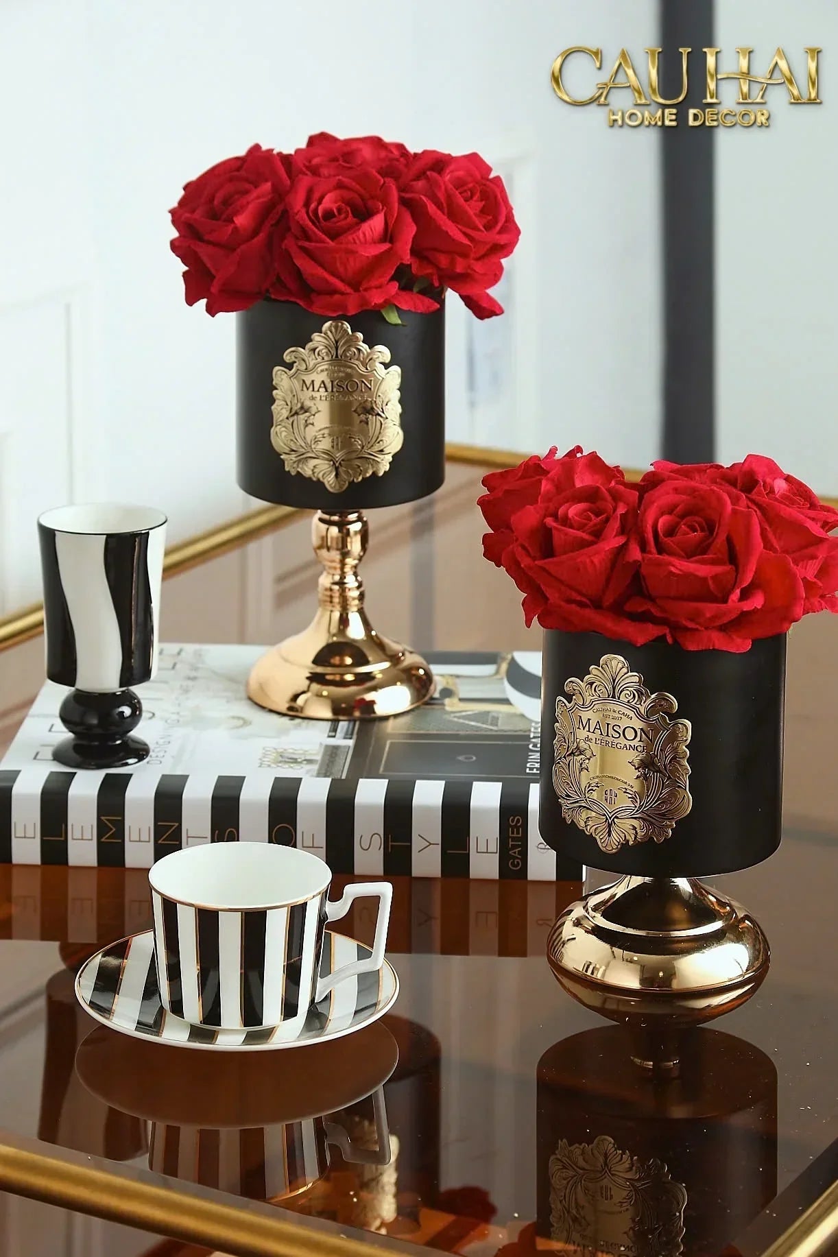 L’Essence Du Rose - Chậu Hoa Hồng D12-BÌNH HOA-CẬU HAI HOME DECOR