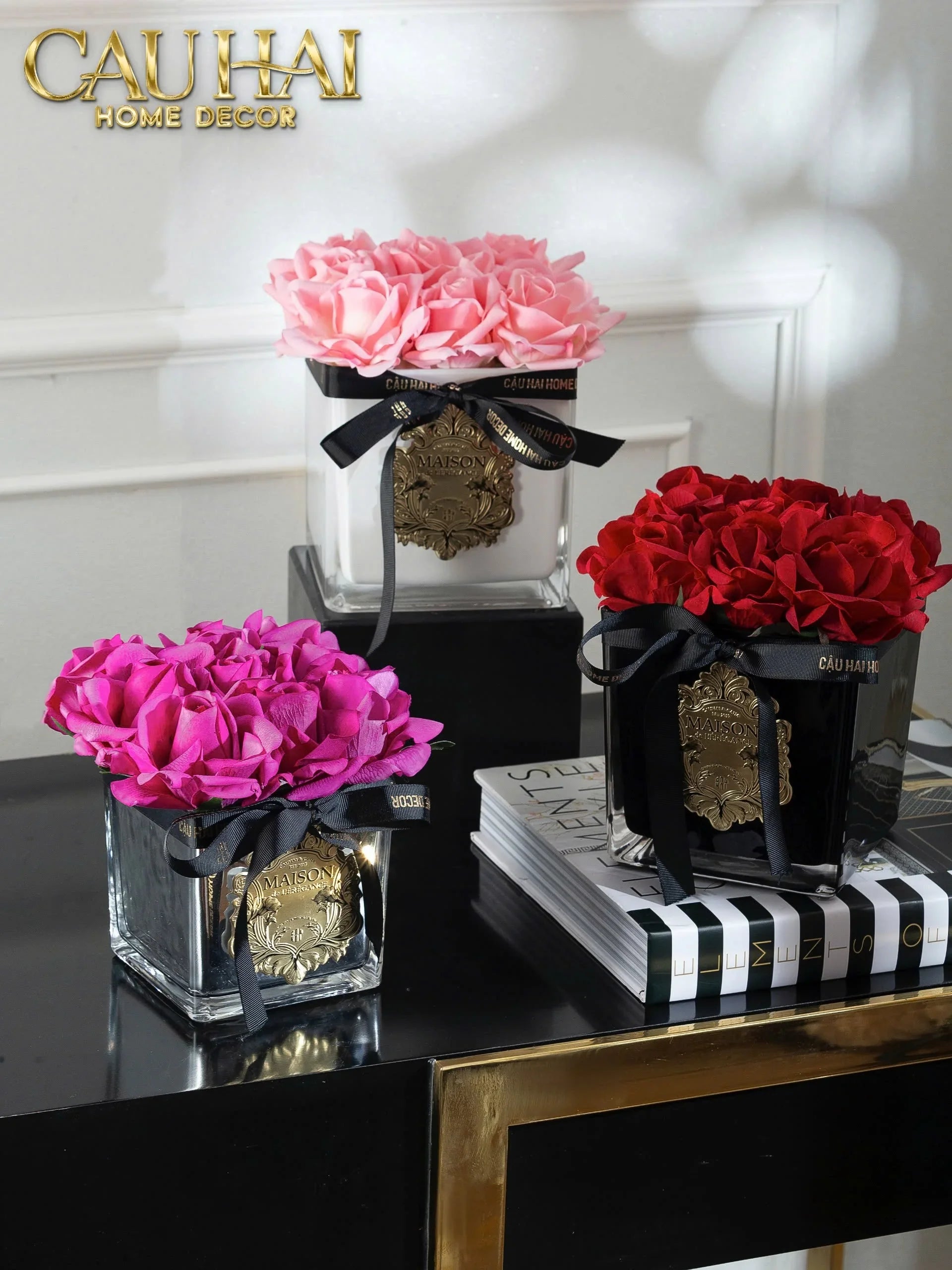 L’Essence Du Rose - Chậu Hoa Hồng Thuỷ Tinh Maison De L’Élégance D15-BÌNH HOA-CẬU HAI HOME DECOR