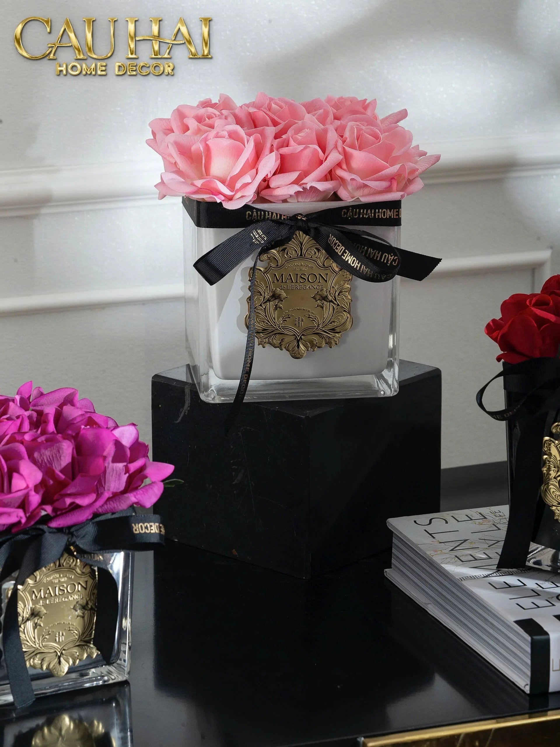 L’Essence Du Rose - Chậu Hoa Hồng Thuỷ Tinh Maison De L’Élégance D15-BÌNH HOA-CẬU HAI HOME DECOR