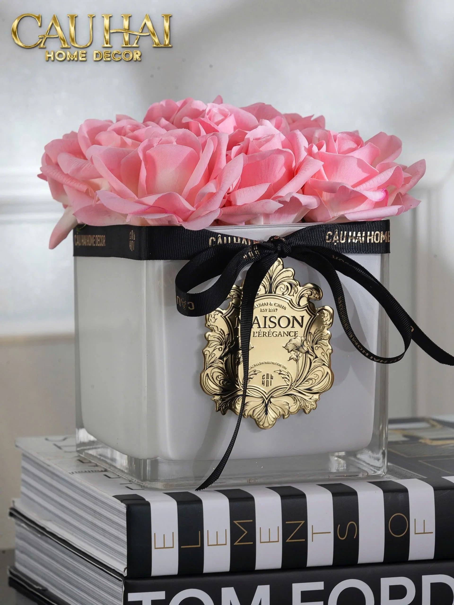 L’Essence Du Rose - Chậu Hoa Hồng Thuỷ Tinh Maison De L’Élégance D15-BÌNH HOA-CẬU HAI HOME DECOR
