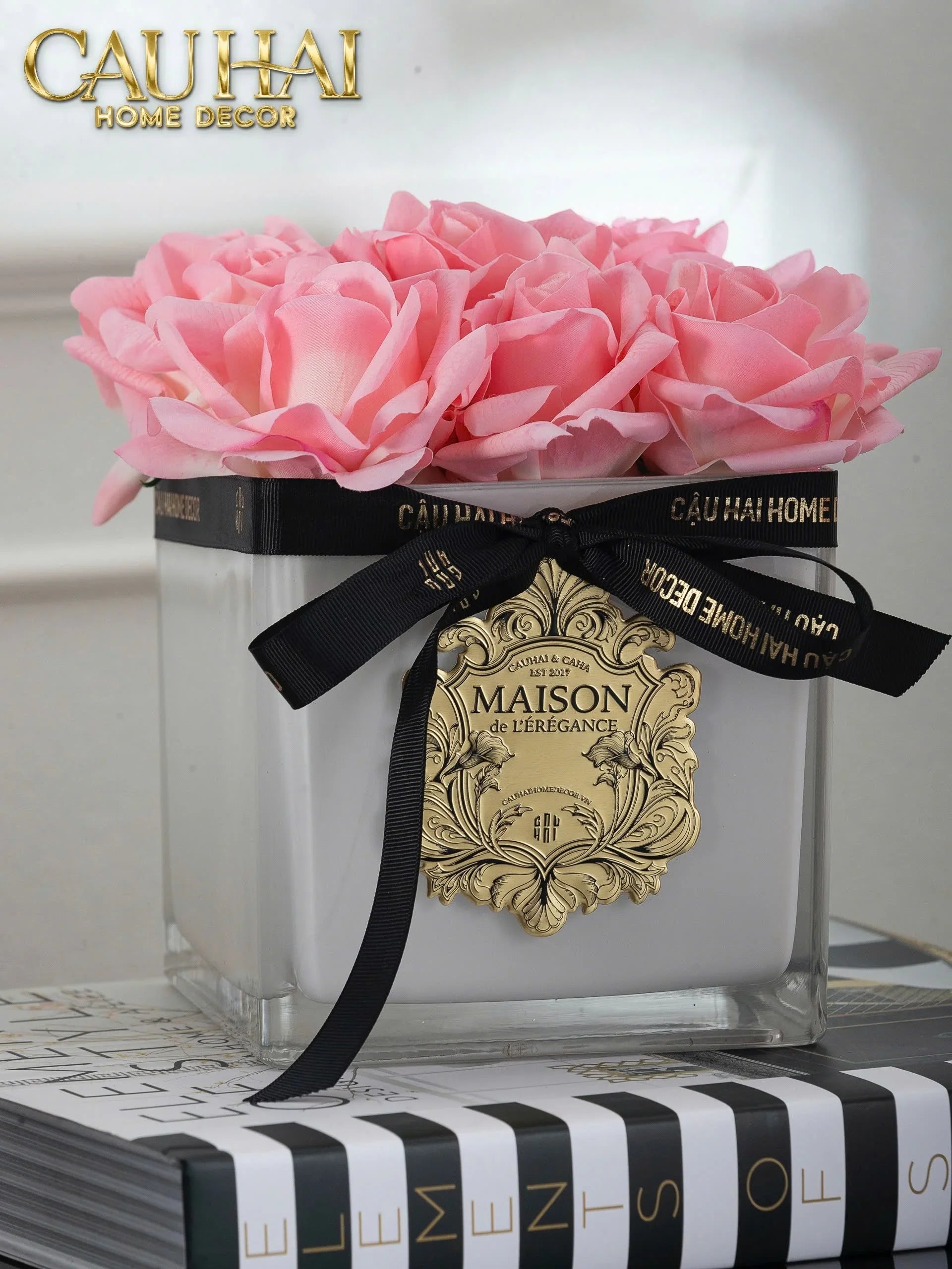 L’Essence Du Rose - Chậu Hoa Hồng Thuỷ Tinh Maison De L’Élégance D15-BÌNH HOA-CẬU HAI HOME DECOR