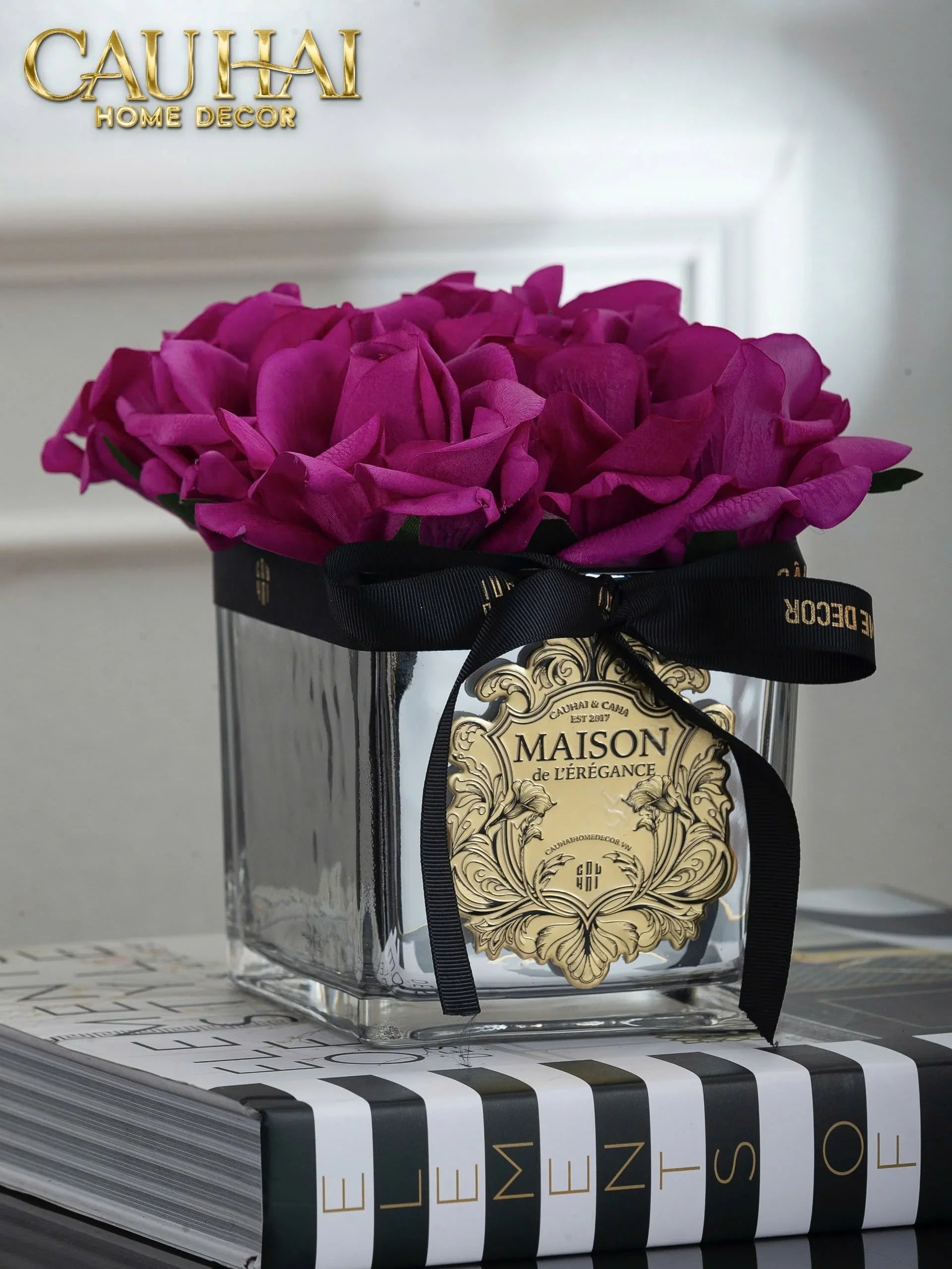 L’Essence Du Rose - Chậu Hoa Hồng Thuỷ Tinh Maison De L’Élégance D15-BÌNH HOA-CẬU HAI HOME DECOR