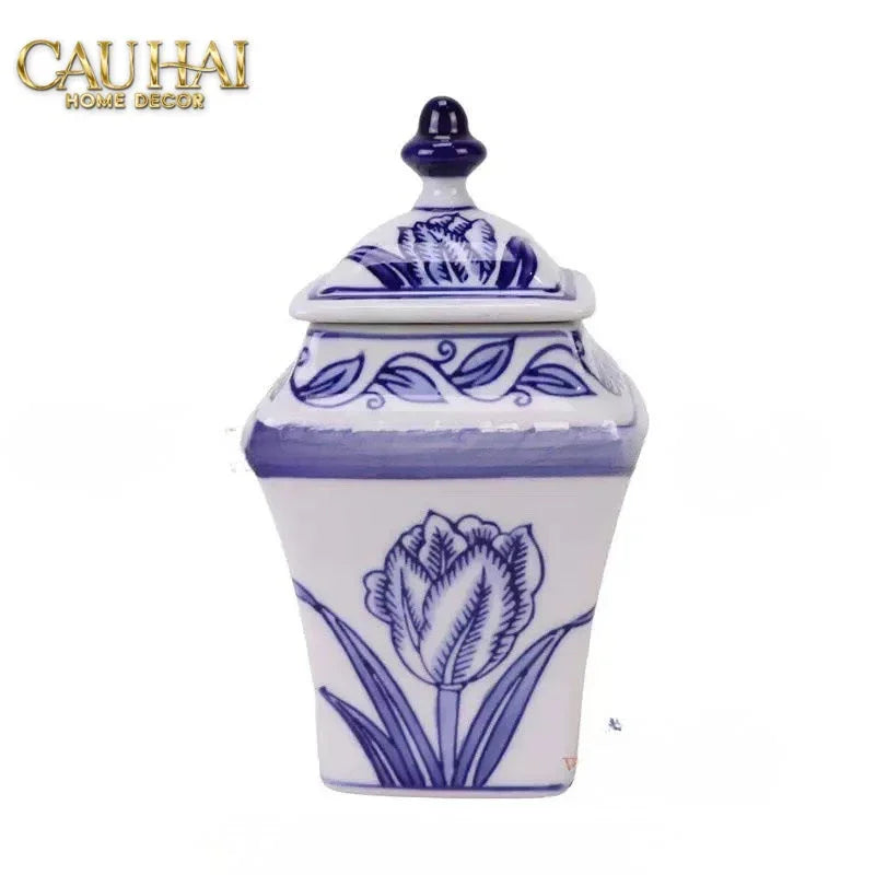 Lọ Cắm Hoa - Hoà Điền Ngọc - Indochine Indigo Porcelain Vases-HŨ TRANG TRÍ-CẬU HAI HOME DECOR