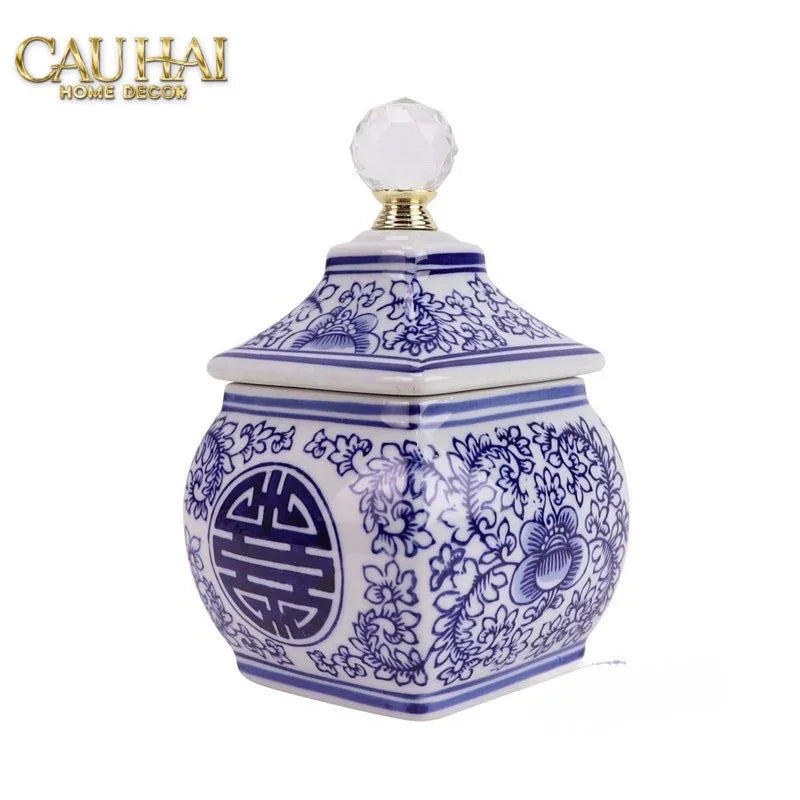 Lọ Cắm Hoa - Hoà Điền Ngọc - Indochine Indigo Porcelain Vases-HŨ TRANG TRÍ-CẬU HAI HOME DECOR