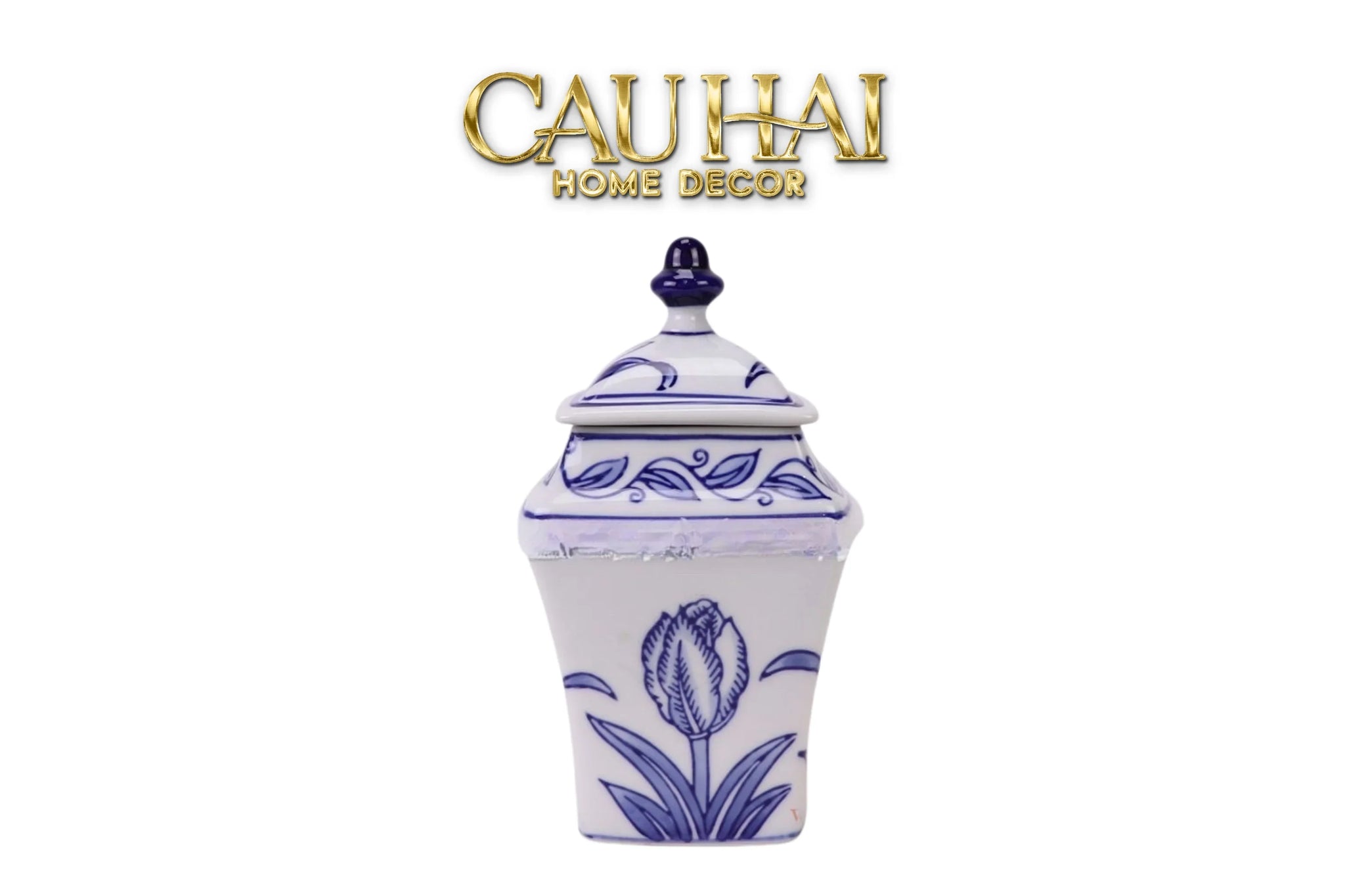 Lọ Cắm Hoa - Hoà Điền Ngọc - Indochine Indigo Porcelain Vases-HŨ TRANG TRÍ-CẬU HAI HOME DECOR