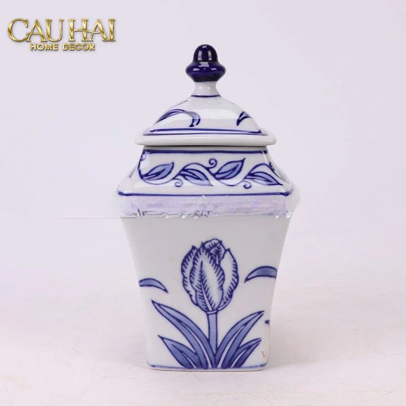 Lọ Cắm Hoa - Hoà Điền Ngọc - Indochine Indigo Porcelain Vases-HŨ TRANG TRÍ-CẬU HAI HOME DECOR