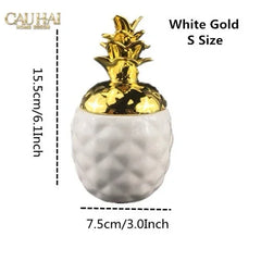 Lọ Ceramic Aura Pineapple - Gold/Silver-HŨ TRANG TRÍ-CẬU HAI HOME DECOR
