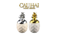 Lọ Ceramic Aura Pineapple - Gold/Silver-HŨ TRANG TRÍ-CẬU HAI HOME DECOR