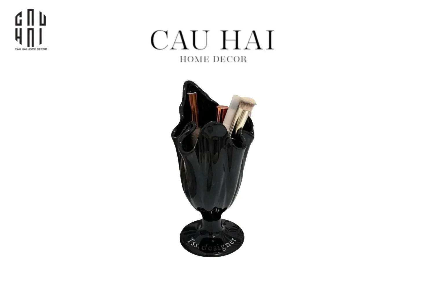 Lọ Cọ Gốm Sứ BlackMagic Fold-Lọ cọ-CẬU HAI HOME DECOR