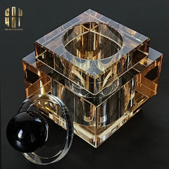 Lọ Crystal Obsidian Cube - Champagne-LY THỦY TINH-CẬU HAI HOME DECOR