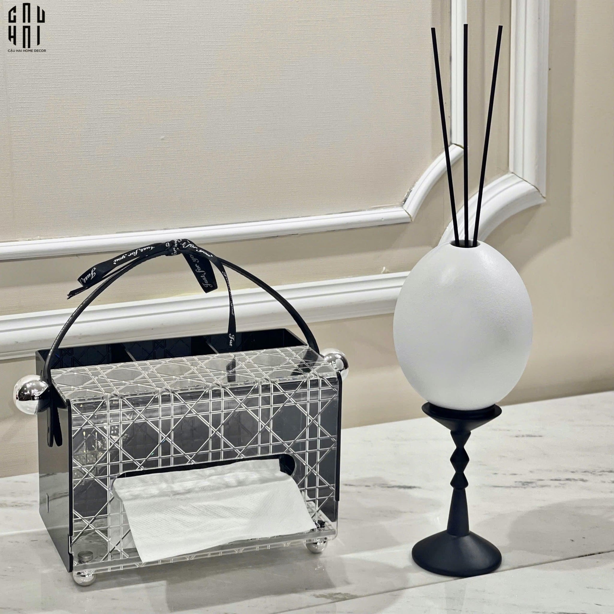 Lọ Đựng Tinh Dầu White Egg - Ss25-Home Fragrance-CẬU HAI HOME DECOR