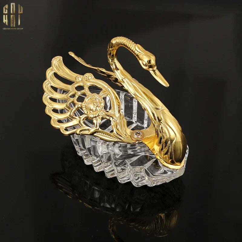 Lọ Đường Persian Crystal Swan - Gilded Wings-HŨ TRANG TRÍ-CẬU HAI HOME DECOR