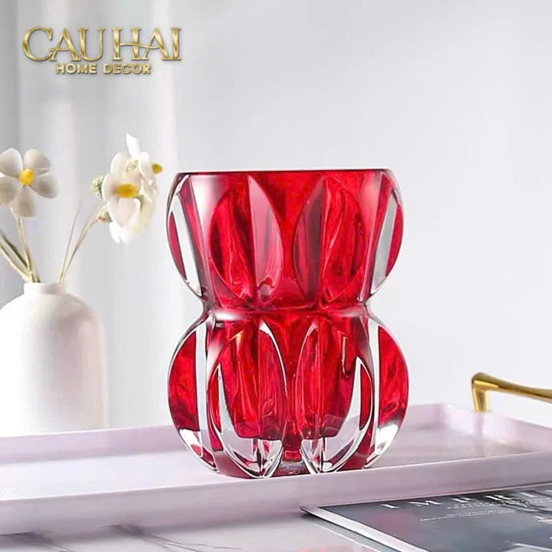 Lọ Hoa Pha Lê Ruby Cristalleries Vase 18cm-BÌNH HOA-CẬU HAI HOME DECOR