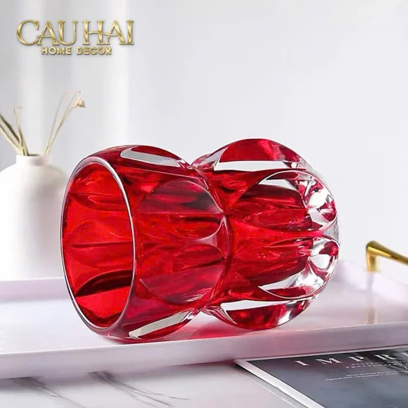 Lọ Hoa Pha Lê Ruby Cristalleries Vase 18cm-BÌNH HOA-CẬU HAI HOME DECOR