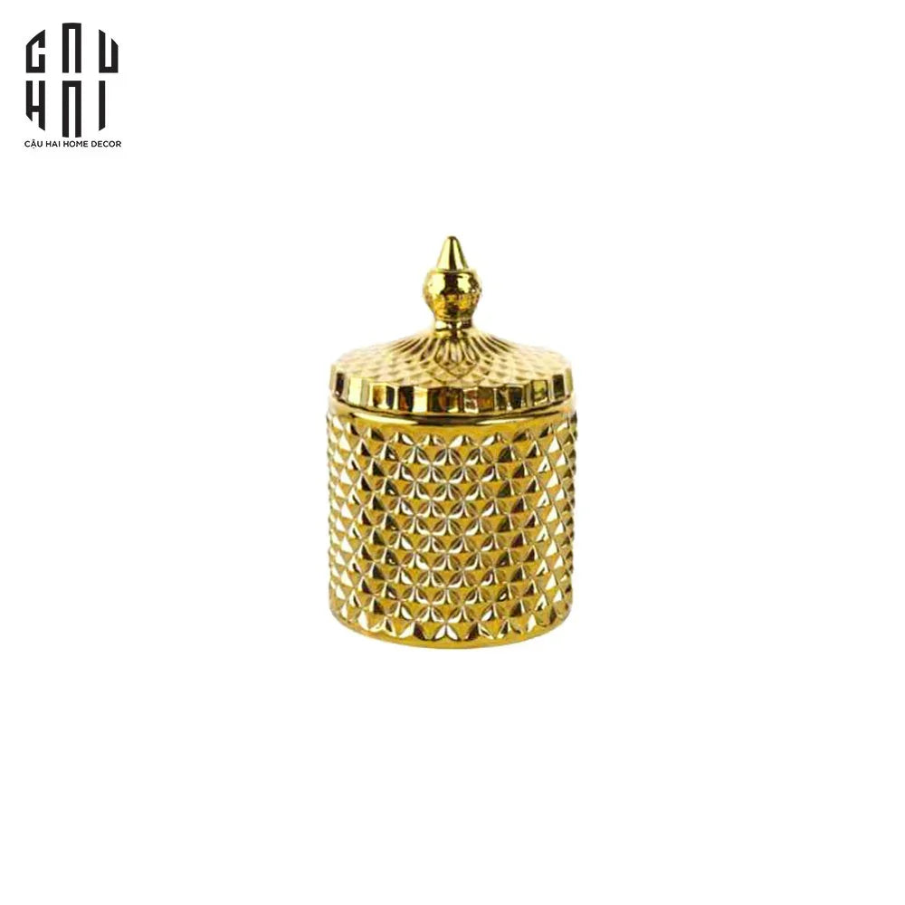 Lọ Kẹo / Candy Box Golden Premium - Éclat Bonbonnière 8.5x14.5-Lọ kẹo Canister Bonbonnière-CẬU HAI HOME DECOR