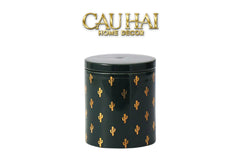 Lọ Kẹo Gốm Sứ Holiday Seasons Golden Fêtes Art Canister 8.5x14-TRANG TRÍ GIÁNG SINH-CẬU HAI HOME DECOR