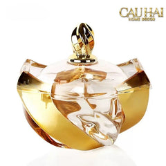 Lọ Kẹo Pha Lê Mạ Vàng Crown Of Aurora Cristalleries Bonbonnière 16x17.5 W1.3Kg-Lọ kẹo Canister Bonbonnière-CẬU HAI HOME DECOR