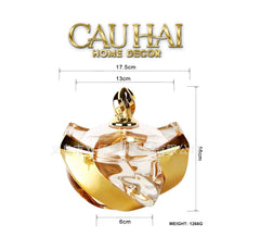 Lọ Kẹo Pha Lê Mạ Vàng Crown Of Aurora Cristalleries Bonbonnière 16x17.5 W1.3Kg-Lọ kẹo Canister Bonbonnière-CẬU HAI HOME DECOR