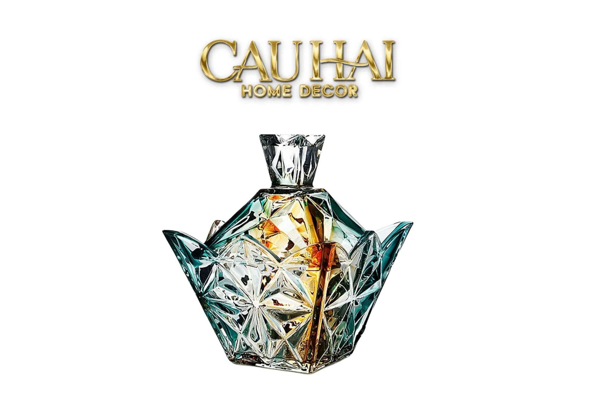 Lọ Kẹo Pha Lê Ngũ Sắc Arc-En-Ciel Couronne Royale Cristalleries Candy Bonbonnière 16x18-Lọ kẹo Canister Bonbonnière-CẬU HAI HOME DECOR