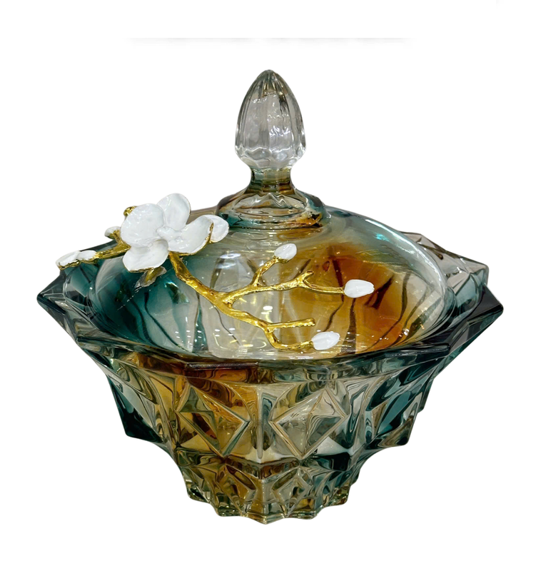 Lọ Kẹo Pha Lê Ngũ Sắc Arc-En-Ciel Orbe De Sceptre Cristalleries Candy Bonbonnière 19x19.5-Lọ kẹo Canister Bonbonnière-Đối tác tại Trung Quốc theo từng đơn đặt hàng-CẬU HAI HOME DECOR