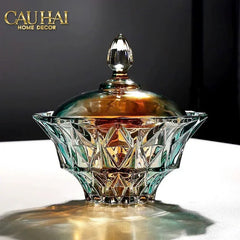 Lọ Kẹo Pha Lê Ngũ Sắc Arc-En-Ciel Orbe De Sceptre Cristalleries Candy Bonbonnière 19x19.5-Lọ kẹo Canister Bonbonnière-CẬU HAI HOME DECOR