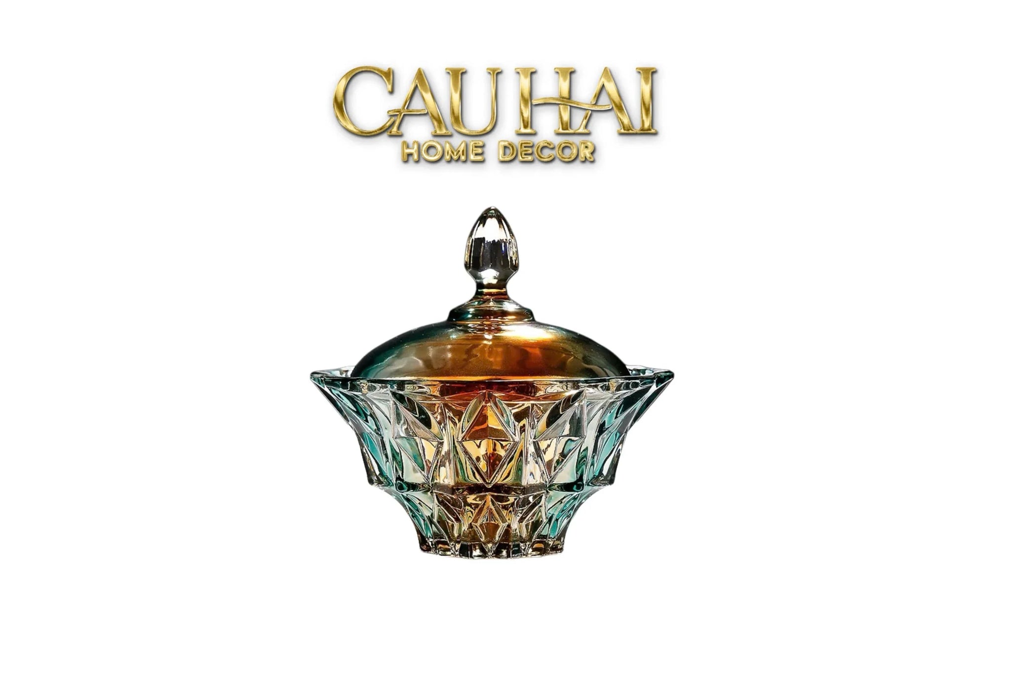 Lọ Kẹo Pha Lê Ngũ Sắc Arc-En-Ciel Orbe De Sceptre Cristalleries Candy Bonbonnière 19x19.5-Lọ kẹo Canister Bonbonnière-CẬU HAI HOME DECOR