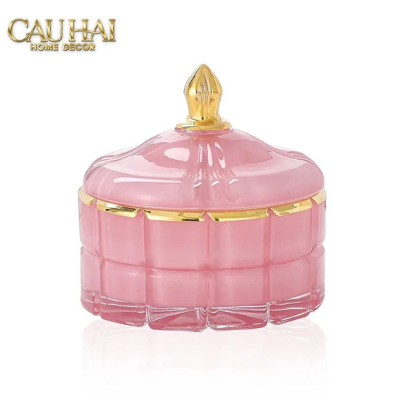 Lọ Kẹo Thuỷ Tinh Castle Wall Cyan / Savior-Lọ kẹo Canister Bonbonnière-Đối tác tại Trung Quốc theo từng đơn đặt hàng-CẬU HAI HOME DECOR