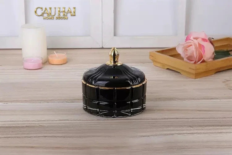 Lọ Kẹo Thuỷ Tinh Castle Wall Cyan / Savior-Lọ kẹo Canister Bonbonnière-Đối tác tại Trung Quốc theo từng đơn đặt hàng-CẬU HAI HOME DECOR