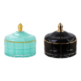 Lọ Kẹo Thuỷ Tinh Castle Wall Cyan / Savior-Lọ kẹo Canister Bonbonnière-Đối tác tại Trung Quốc theo từng đơn đặt hàng-CẬU HAI HOME DECOR