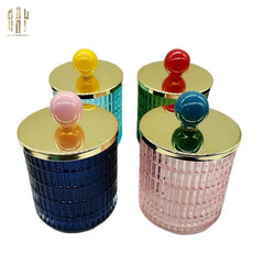 Lọ Kẹo Thuỷ Tinh Green Forest Cristalleries - Red Knob Bonbonnière-Lọ kẹo Canister Bonbonnière-CẬU HAI HOME DECOR