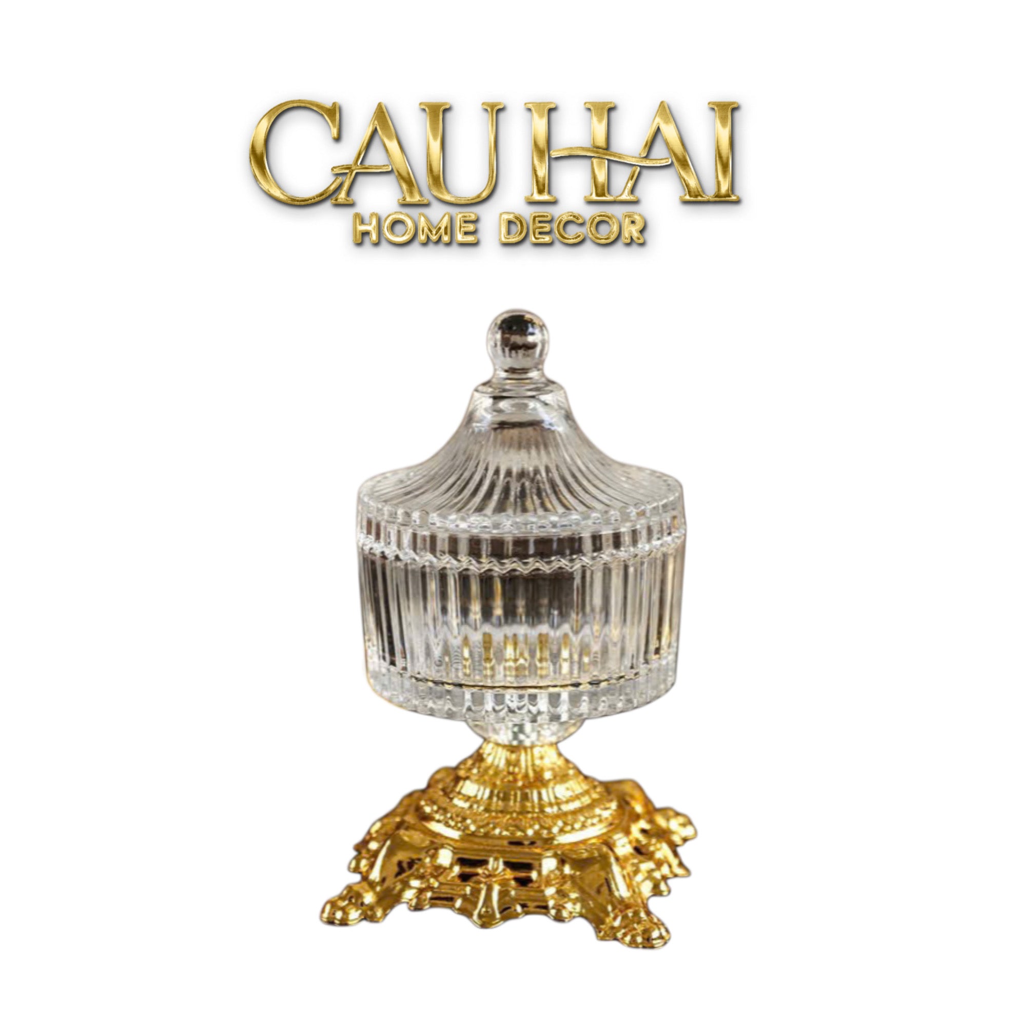 Lọ Keọ Thuỷ Tinh Pedestal Glass Candy Jar H23-LY THỦY TINH-CẬU HAI HOME DECOR