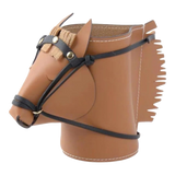 Maison Couture - Lọ Trang Trí Đầu Ngựa Da Thuộc Equestrian Head Leather Saddle Brun Vessel 13x17