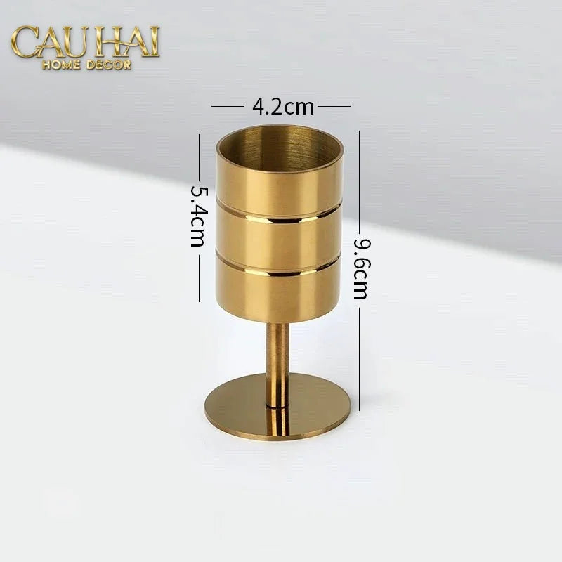 Lọ Muỗng Golden Cannon Stemware Dessert Spoon Holder-Dinner Cutlery Set Dao Muỗng Nĩa-CẬU HAI HOME DECOR